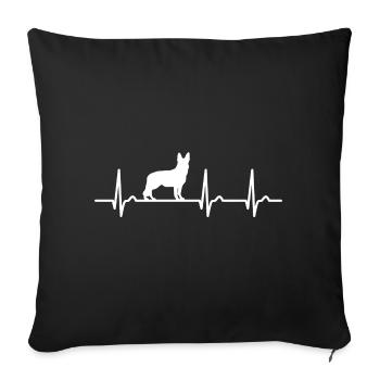 German Shepherd Heart Curve - Dog - Dog Fan Pet - Sofa pillowcase 17,3'' x 17,3'' (45 x 45 cm) - black - Front