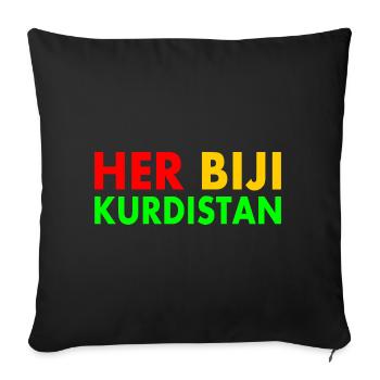 Her biji Kurdistan - Sofakissenbezug 45 x 45 cm - Schwarz - Vorne