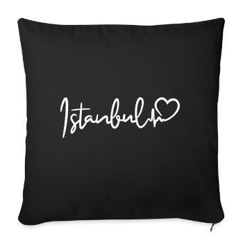 Istanbul heartbeat - Sofa pillowcase 17,3'' x 17,3'' (45 x 45 cm) - black - Front