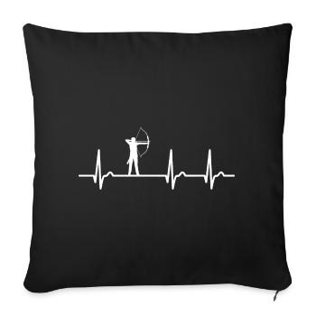 ECG curve - heart curve - pulse - archery - Sofa pillowcase 17,3'' x 17,3'' (45 x 45 cm) - black - Front