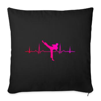 Kickboxing Women Boxing Kickboxer Kickboxing - Sofa pillowcase 17,3'' x 17,3'' (45 x 45 cm) - black - Front
