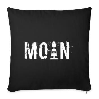 Moin - phare blanc - Housse de coussin décorative 45 x 45 cm - noir - Devant