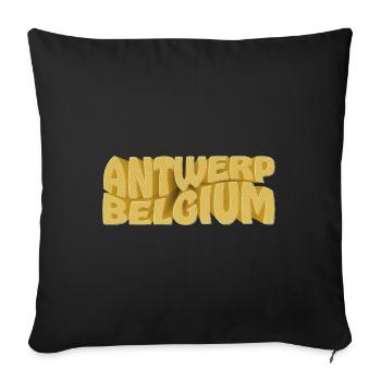 Antwerp Belgium Word Picture Retro Style - Sofa pillowcase 17,3'' x 17,3'' (45 x 45 cm) - black - Front