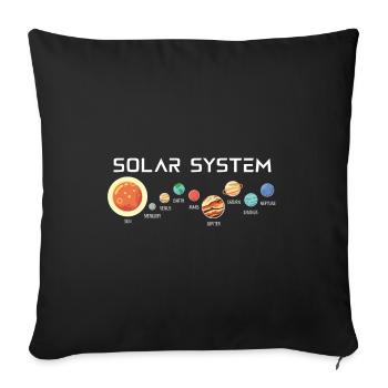 Sonnensystem mit seinen Planeten - Sofakissenbezug 45 x 45 cm - Schwarz - Vorne