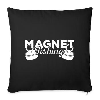 Magnet Fishing - Sofa pillowcase 17,3'' x 17,3'' (45 x 45 cm) - black - Front