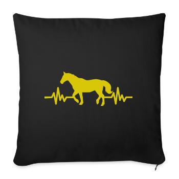 Heartbeat - Étalon Cheval Jument Ross Equestrian - Housse de coussin décorative 45 x 45 cm - noir - Devant