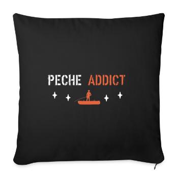 Pêche Addict - Housse de coussin décorative 45 x 45 cm - noir - Devant