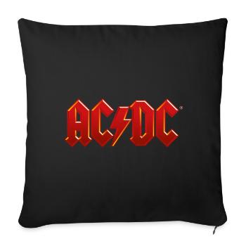 AC/DC Classic Logo With Lightning Bolt - Sofa pillowcase 17,3'' x 17,3'' (45 x 45 cm) - black - Front