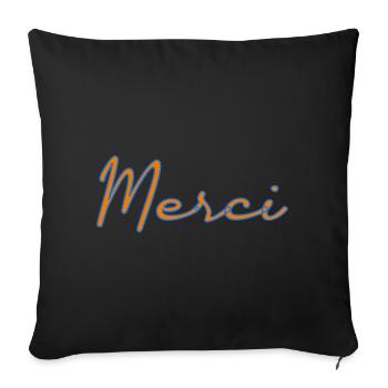 MERCI. MAÎTRESSE. MAÎTRE. MERCI MAÎTRESSE - Housse de coussin décorative 45 x 45 cm - noir - Devant