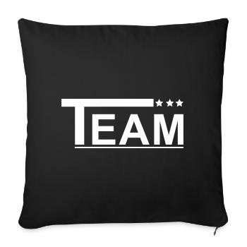 Team with star design - Sofa pillowcase 17,3'' x 17,3'' (45 x 45 cm) - black - Front