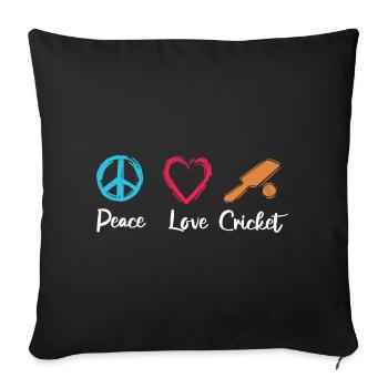 Peace Love Cricket - Sofa pillowcase 17,3'' x 17,3'' (45 x 45 cm) - black - Front