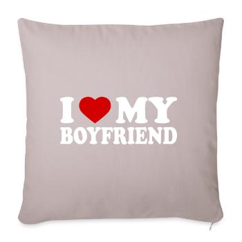 I love my boyfriend - Sofa pillowcase 17,3'' x 17,3'' (45 x 45 cm) - light taupe - Front