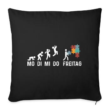 Puzzlefan Puzzler Puzzleteile Puzzle - Sofakissenbezug 45 x 45 cm - Schwarz - Vorne