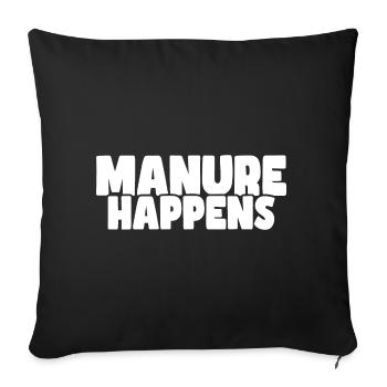 Damn Happens - Conception drôle d’agriculteur - Housse de coussin décorative 45 x 45 cm - noir - Devant