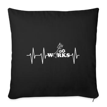 Heartbeat Heart Rate Piston Cars Racing Garage Tuner - Sofa pillowcase 17,3'' x 17,3'' (45 x 45 cm) - black - Front