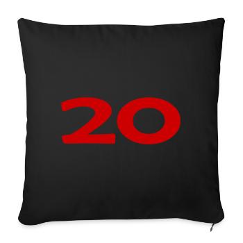 20. 20 ANS. 20e ANNIVERSAIRE. ANNIVERSAIRE 20 ANS. - Housse de coussin décorative 45 x 45 cm - noir - Devant
