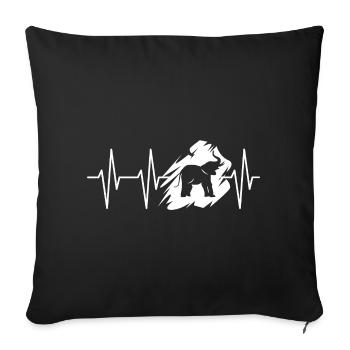 ice hockey pulse icon icehockey heartbeat icon - Sofa pillowcase 17,3'' x 17,3'' (45 x 45 cm) - black - Front