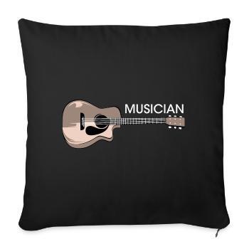 Guitare Symbole Musicien Musicien Musique Logo Band - Housse de coussin décorative 45 x 45 cm - noir - Devant