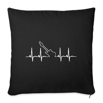 Herschlag Pulse Guitare Electrique Guitariste Band - Housse de coussin décorative 45 x 45 cm - noir - Devant