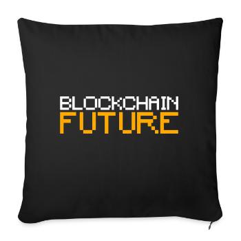 Blockchain Future Bitcoin - Sofa pillowcase 17,3'' x 17,3'' (45 x 45 cm) - black - Front