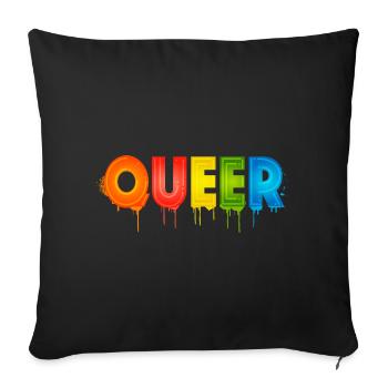 Queer Typography Pride Month Equal Rights LGBTQ - Sofa pillowcase 17,3'' x 17,3'' (45 x 45 cm) - black - Front