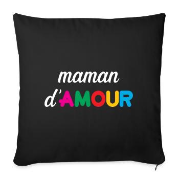 Maman d'Amour - Mother's Day - Sofa pillowcase 17,3'' x 17,3'' (45 x 45 cm) - black - Front