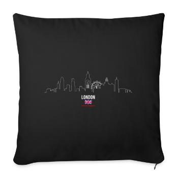 Art au trait d’horizon de Londres - Housse de coussin décorative 45 x 45 cm - noir - Devant