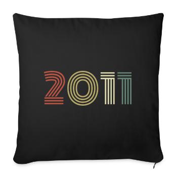 2011 Anniversaire Millésime 2011 Cadeau 2011 - Housse de coussin décorative 45 x 45 cm - noir - Devant