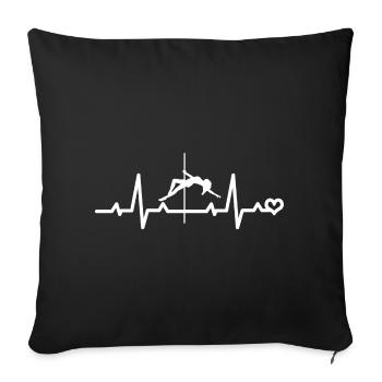 Tanzen Herzschlag Poledance EKG - Sofakissenbezug 45 x 45 cm - Schwarz - Vorne