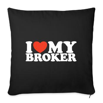 I Love My Broker Heart Shirt - Sofa pillowcase 17,3'' x 17,3'' (45 x 45 cm) - black - Front