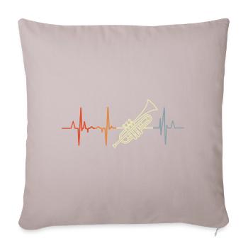 I love trumpets - Sofa pillowcase 17,3'' x 17,3'' (45 x 45 cm) - light taupe - Front
