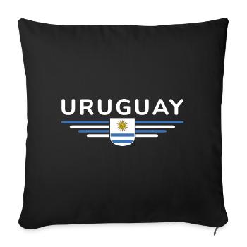 Uruguay T-Shirt – Perfect for Fans - Sofa pillowcase 17,3'' x 17,3'' (45 x 45 cm) - black - Front