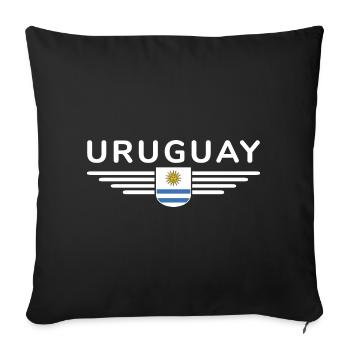 Uruguay T-Shirt – Perfect for Fans - Sofa pillowcase 17,3'' x 17,3'' (45 x 45 cm) - black - Front