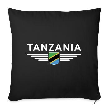Tanzania T-Shirt for Real Fans - Sofa pillowcase 17,3'' x 17,3'' (45 x 45 cm) - black - Front