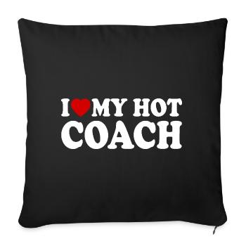 I love my coach - Housse de coussin décorative 45 x 45 cm - noir - Devant