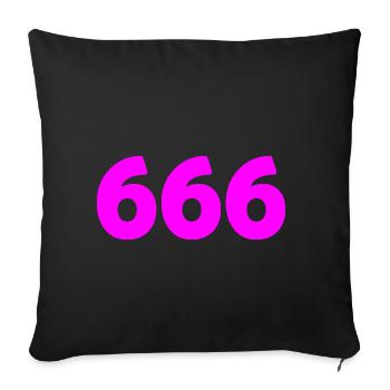 666 - Housse de coussin décorative 45 x 45 cm - noir - Devant