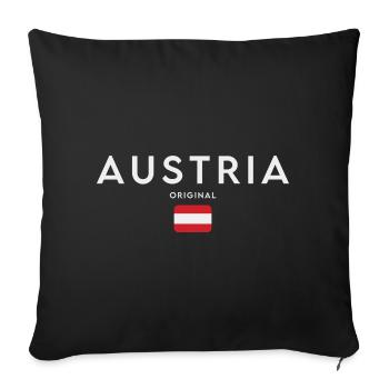 Flag of Austria, Austrian pride - Sofa pillowcase 17,3'' x 17,3'' (45 x 45 cm) - black - Front