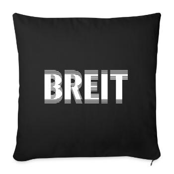 Breit Weiß by Falsches Design - Sofakissenbezug 45 x 45 cm - Schwarz - Vorne