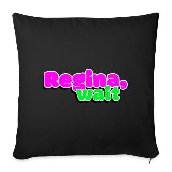 Reine, Attendez - Housse de coussin décorative 45 x 45 cm - noir - Devant