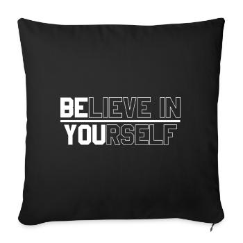 Personal Believe in Yourself Text Design - Sofa pillowcase 17,3'' x 17,3'' (45 x 45 cm) - black - Front