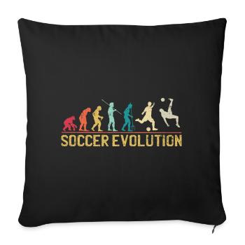 Conception de la progression de Soccer Evolution - Housse de coussin décorative 45 x 45 cm - noir - Devant