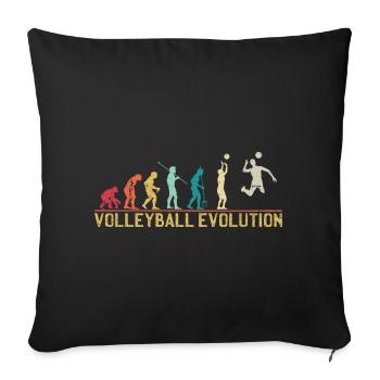 Volleyball Evolution Grafik T-Shirt - Sofakissenbezug 45 x 45 cm - Schwarz - Vorne