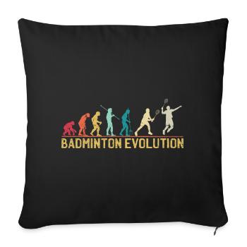 Badminton Evolution Zeitleiste Design - Sofakissenbezug 45 x 45 cm - Schwarz - Vorne