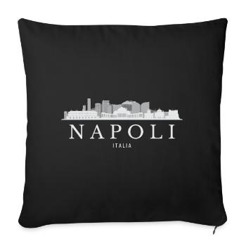 Silhouette de Naples, Naples Italie - Housse de coussin décorative 45 x 45 cm - noir - Devant