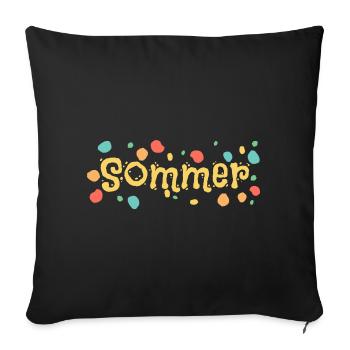Summer as summer - Sofa pillowcase 17,3'' x 17,3'' (45 x 45 cm) - black - Front