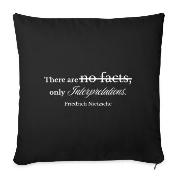 Des interprétations plutôt que des faits - Vintage Script - Housse de coussin décorative 45 x 45 cm - noir - Devant