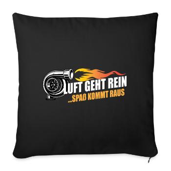Turboflamme Luft Geht Rein Spaß kommt raus - Sofakissenbezug 45 x 45 cm - Schwarz - Vorne