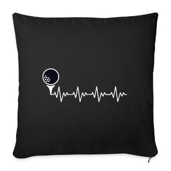 Golf Golfer Golf Ball ECG Heartbeat Heart Rate - Sofa pillowcase 17,3'' x 17,3'' (45 x 45 cm) - black - Front