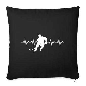 Eishockey Hockey Spieler EKG Herzschlag - Sofa pillowcase 17,3'' x 17,3'' (45 x 45 cm) - black - Front