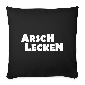 Léchage de cul - Housse de coussin décorative 45 x 45 cm - noir - Devant
